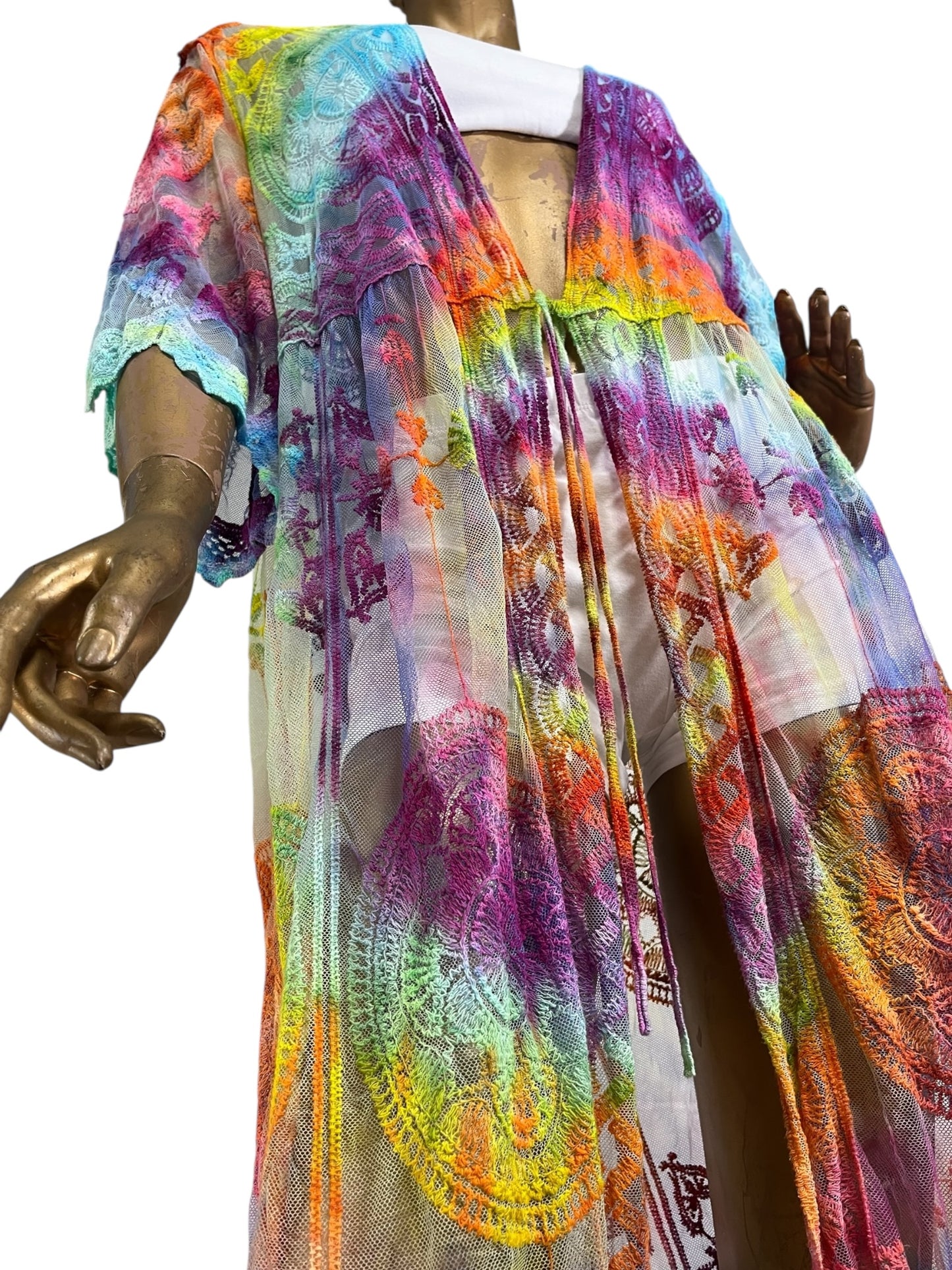 "Neon Rainbow" Maya Kimono