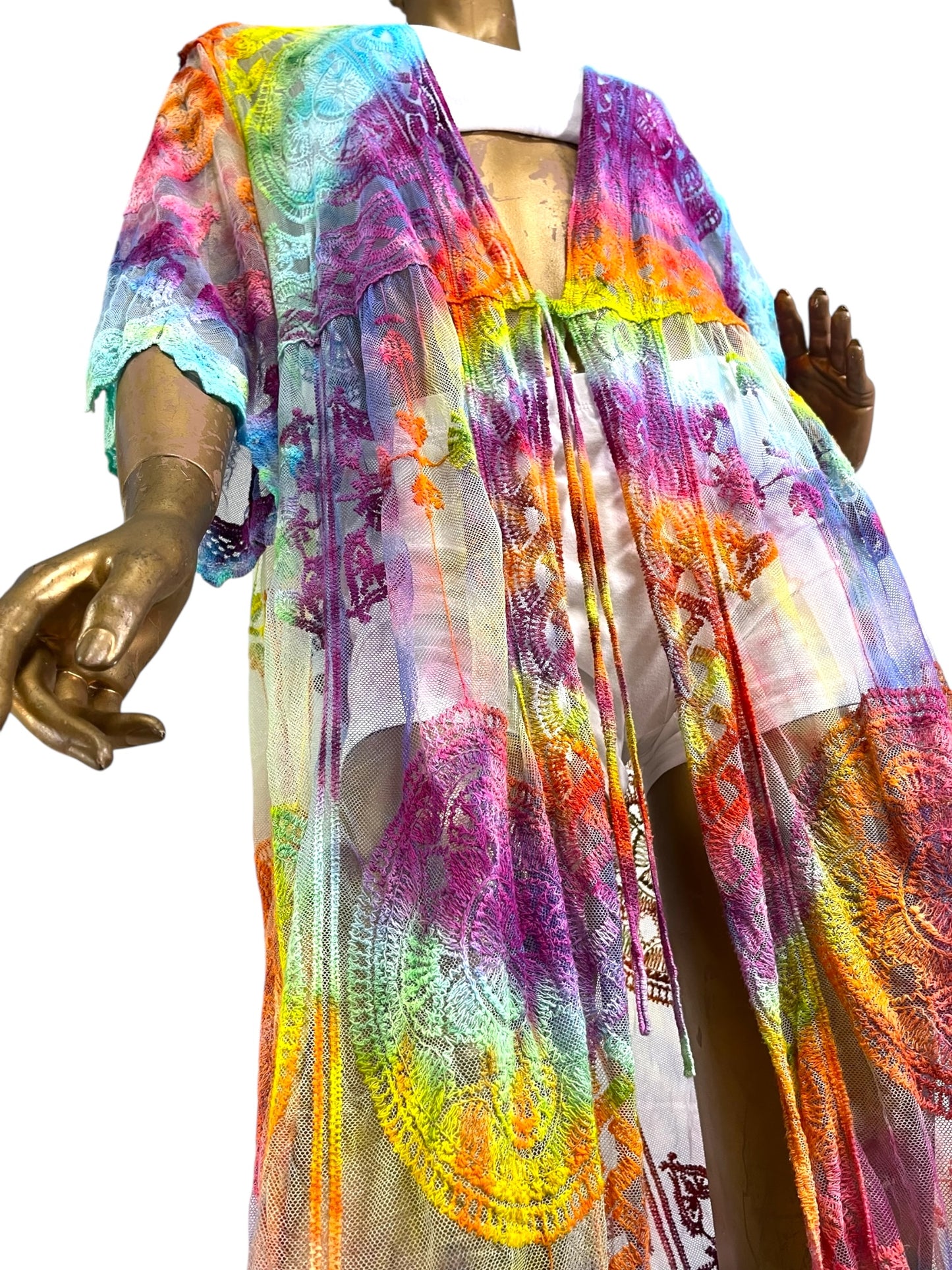 "Neon Rainbow" Maya Kimono