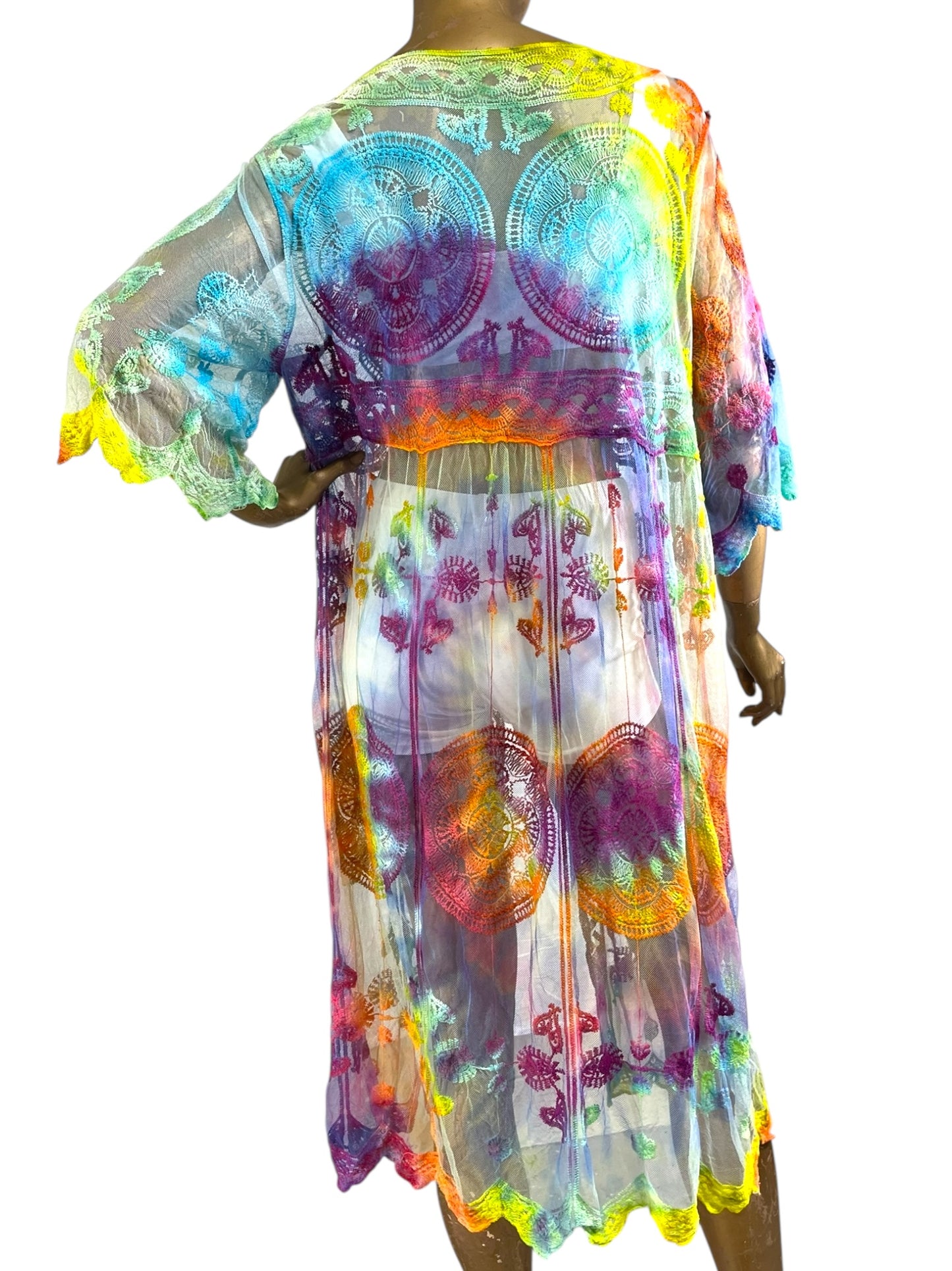 "Neon Rainbow" Maya Kimono