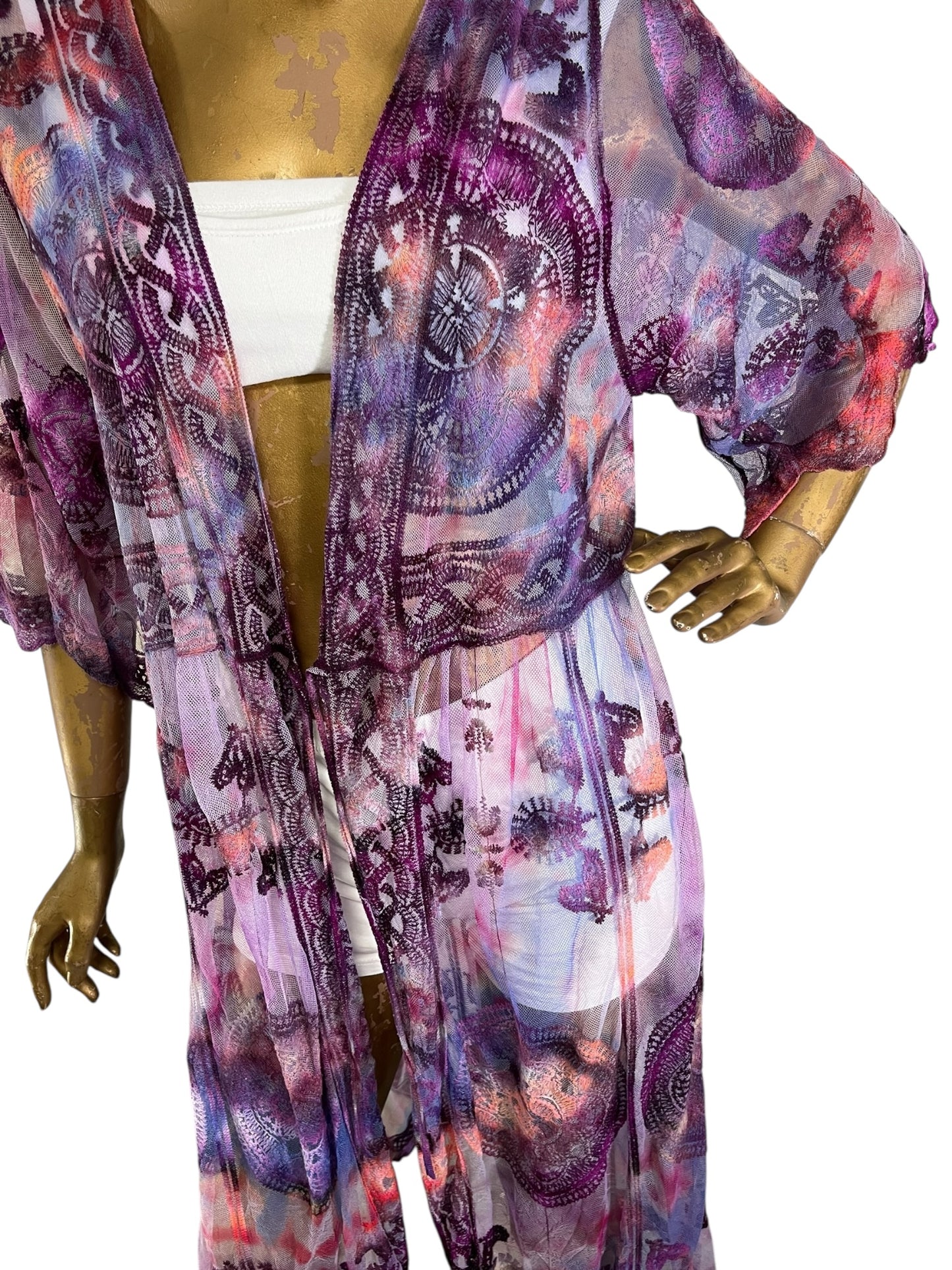"Neon Rainbow" Maya Kimono