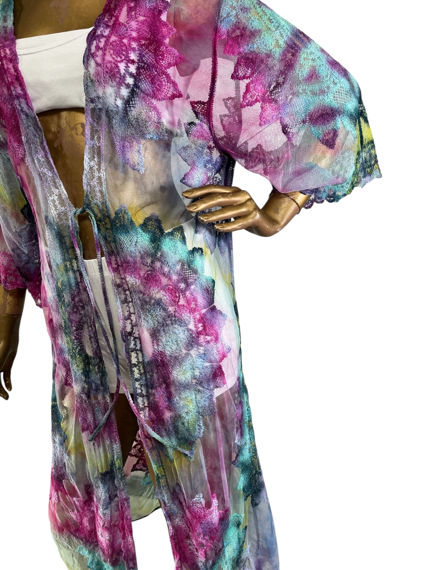 "Neon Rainbow" Maya Kimono