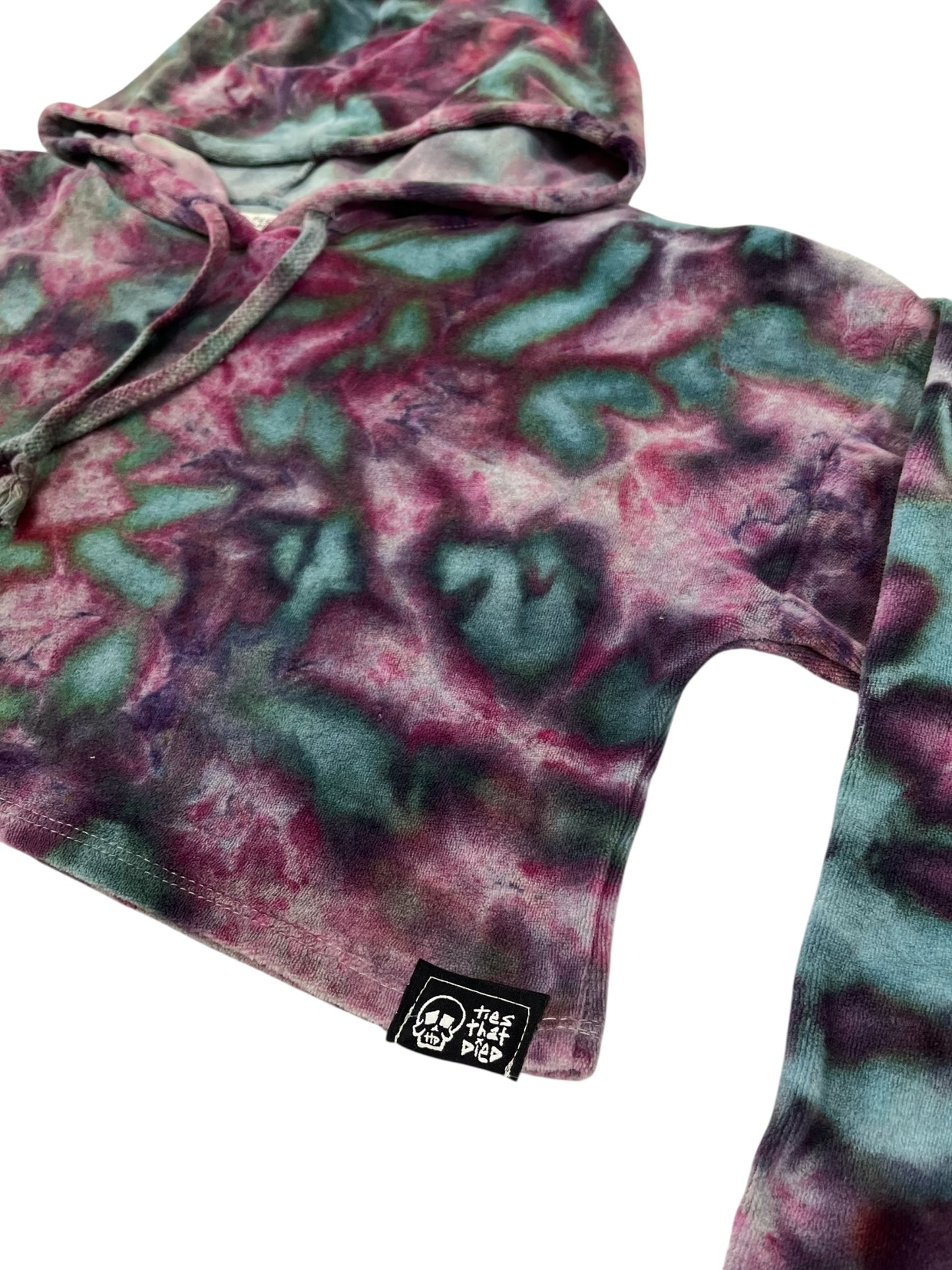 "Crushed Velvet" Velour Crop Hoodie