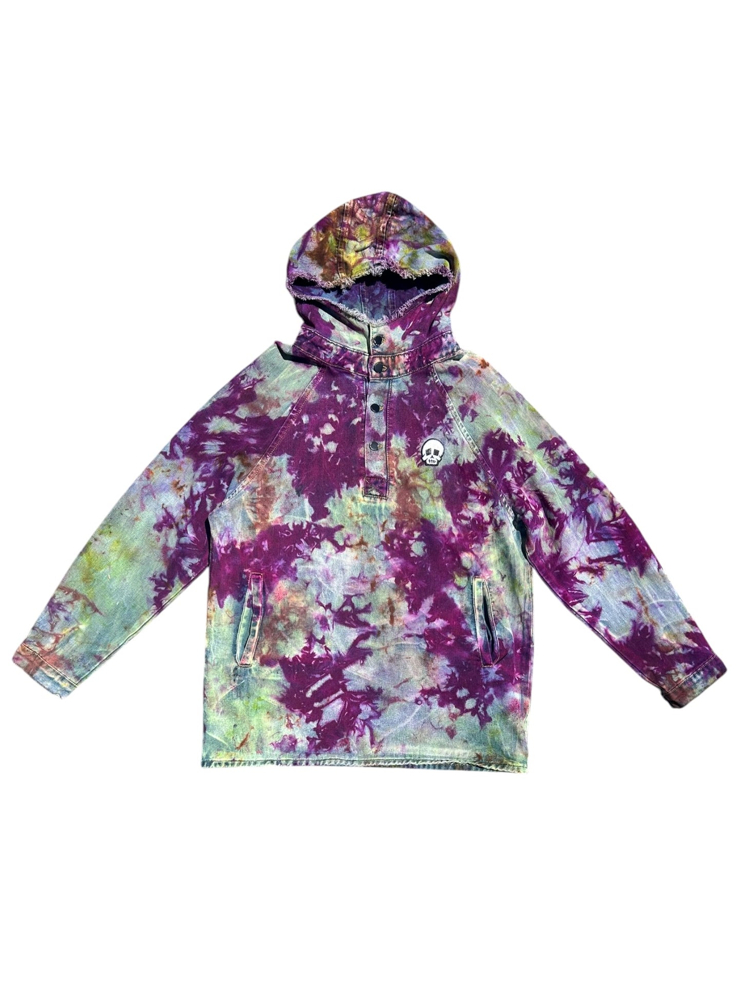 "Cosmic Bloom" Denim Anorak Jacket