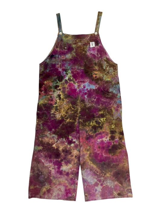 "Stormy Beach" Cropped Linen Overalls